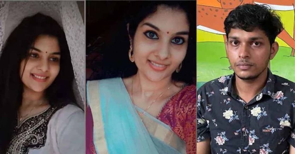 Shyamjith (right) killed Vishnupriya (left) around 11.30 am using the hammer and knife he carried with him, suggesting he had made up his mind to murder her, police said. Photo: Manorama Online. 