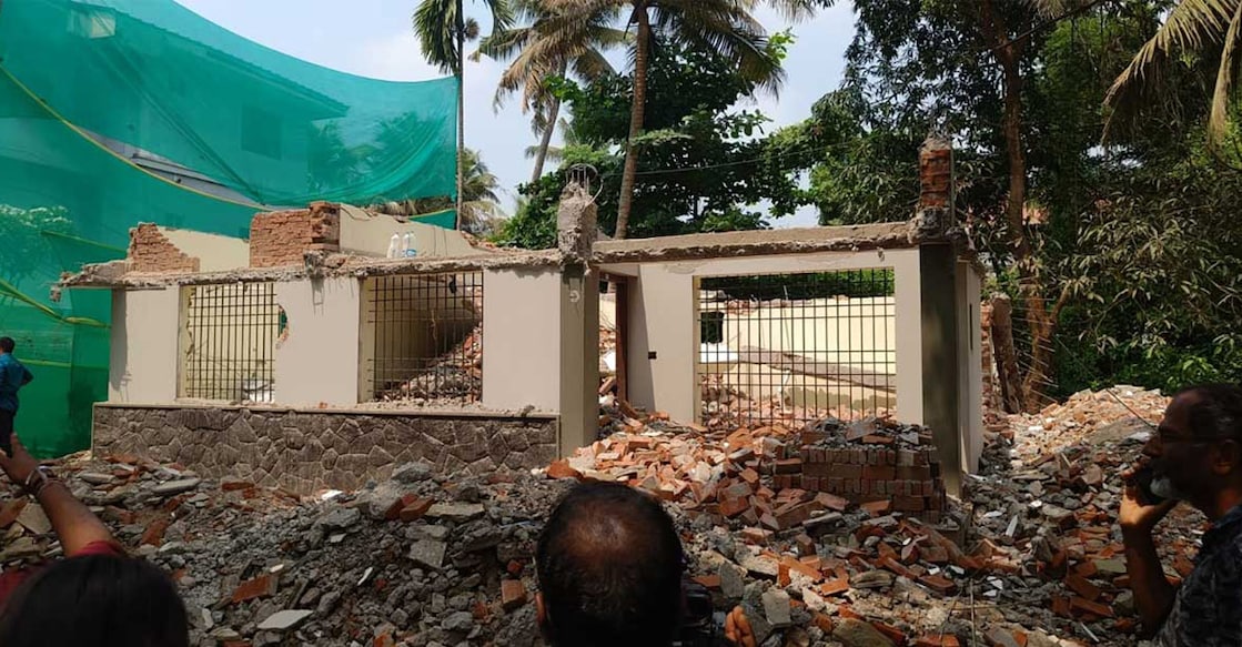The incident happened while the house was being demolished for reconstruction. Photo: Manorama
