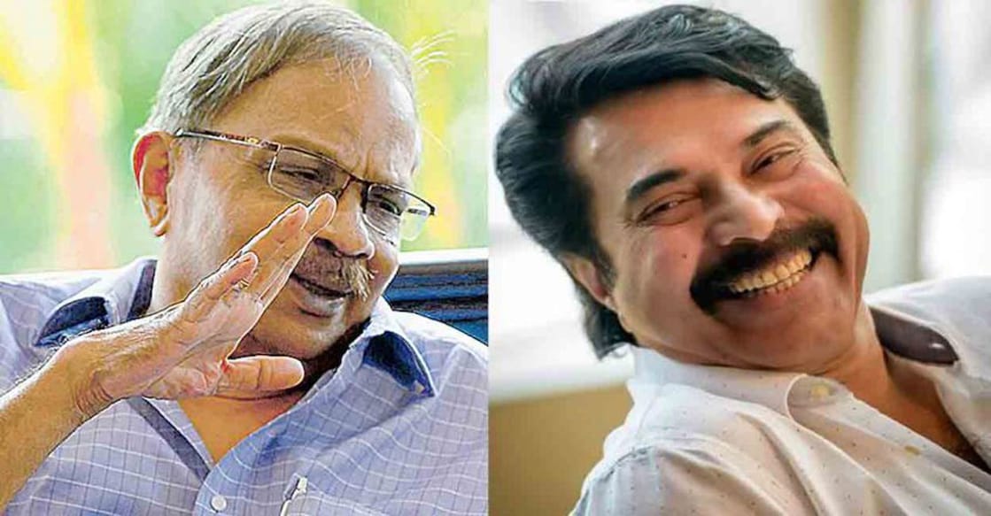 MT Vasudevan Nair (left) and Mammootty.