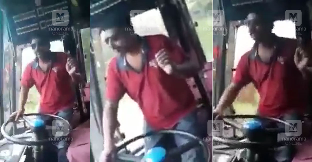 The dangerous act was shot when Jomon piloted the bus with another set of students during a similar excursion trip. Screengrab: MMTV