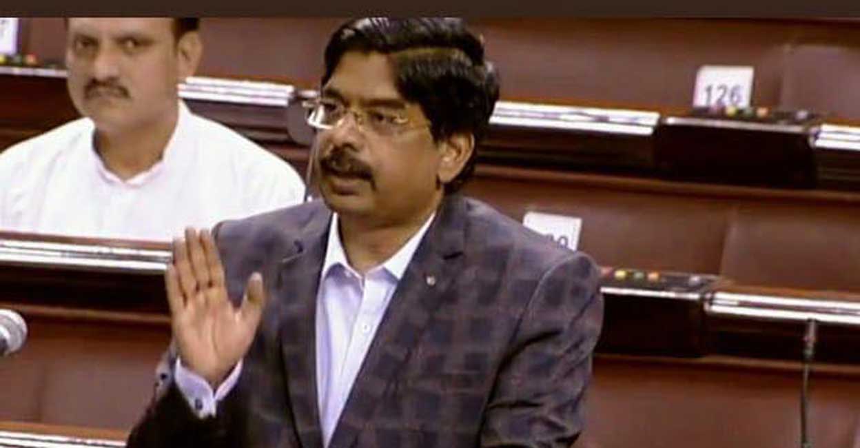 p-wilson-dmk-mp DMK's Rajya Sabha MP P Wilson speaks in Parliament. Screengrab