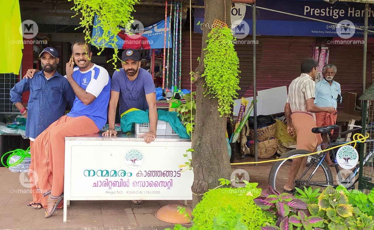 Vinu Velashwaram Vinu Velashwaram (left) with friends at 'Nanma Maram', a collective of volunteers from Kanhangad.