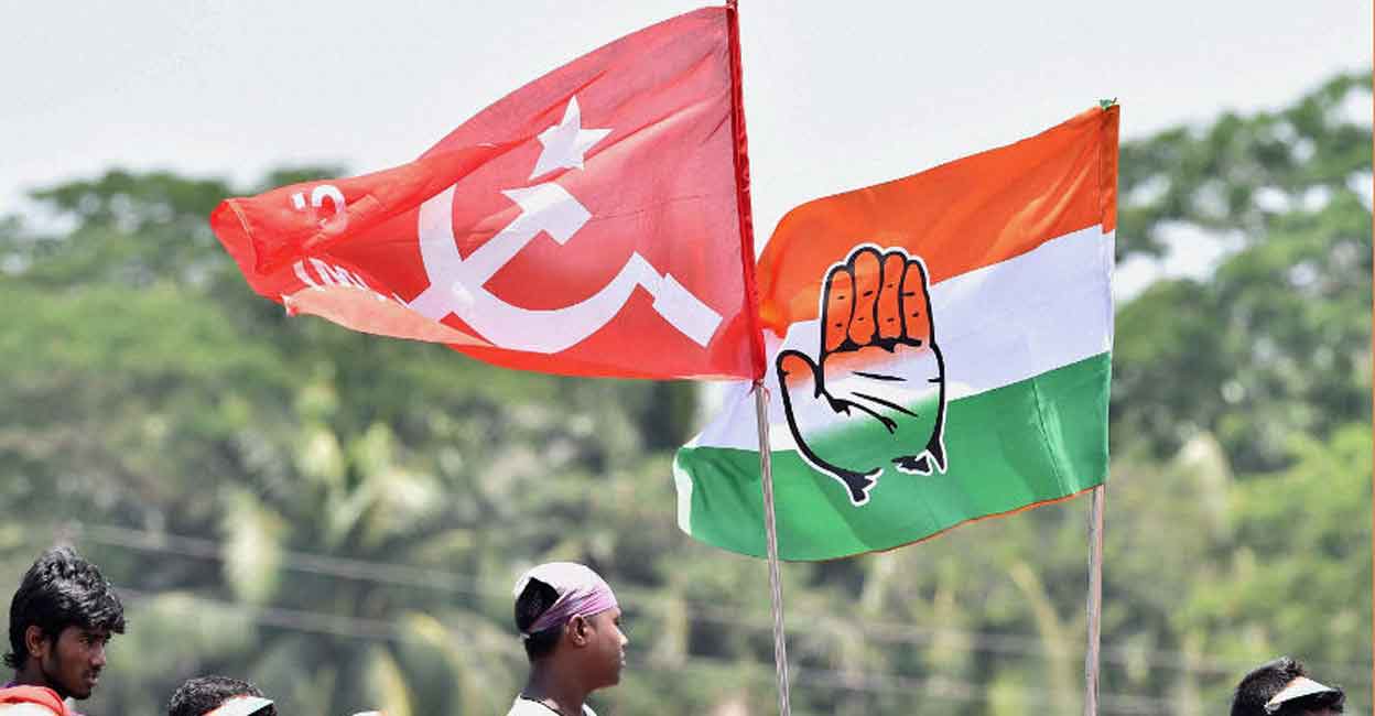 congresss-cpm-flags CPM, Congress. File photo: Manorama