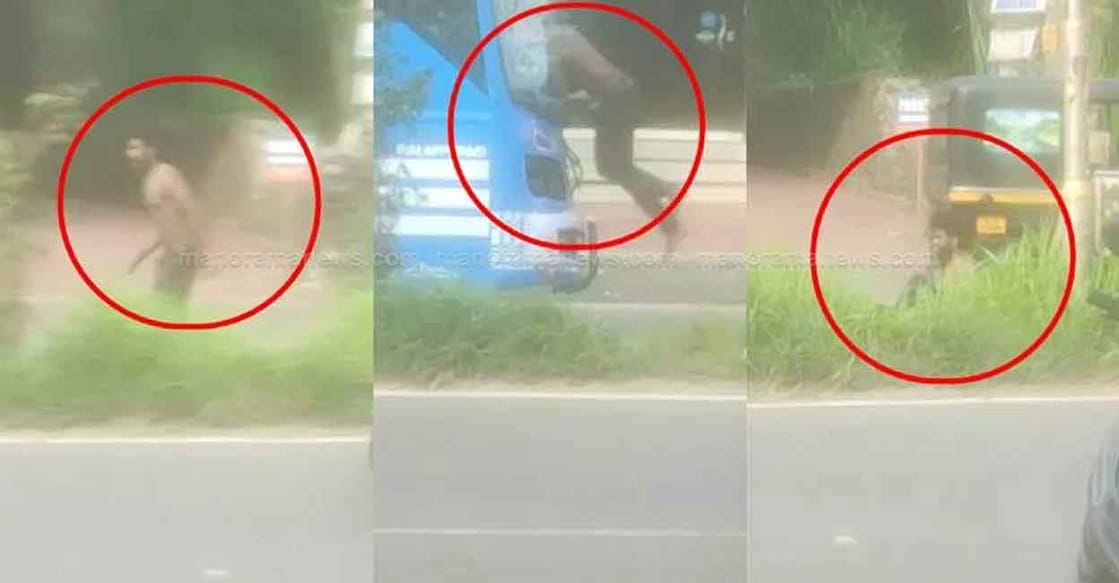 football-fan-main The incident happened while the bus was moving along the National Highway at Jubilee Junction in Perinthalmanna of Malappuram district. Photo: Manorama