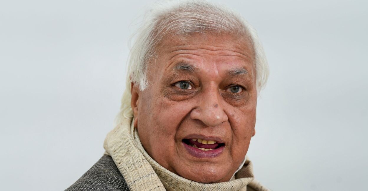Kerala Governor Arif Mohammed Khan speaks during an interview at the Kerala House in New Delhi. Photo: PTI