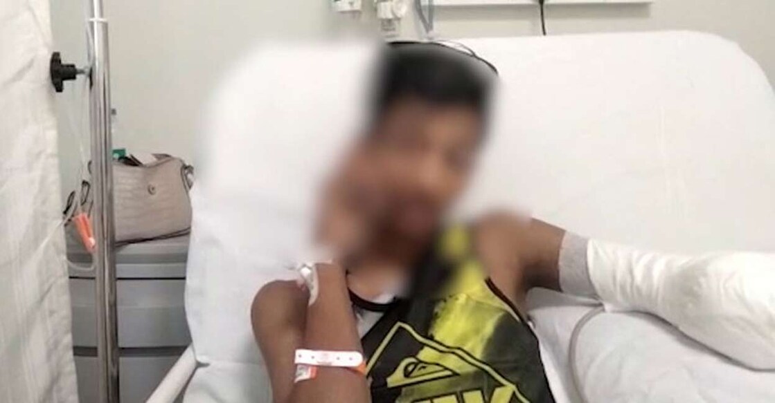 The boy, whose arm was amputated. Photo: Manorama News