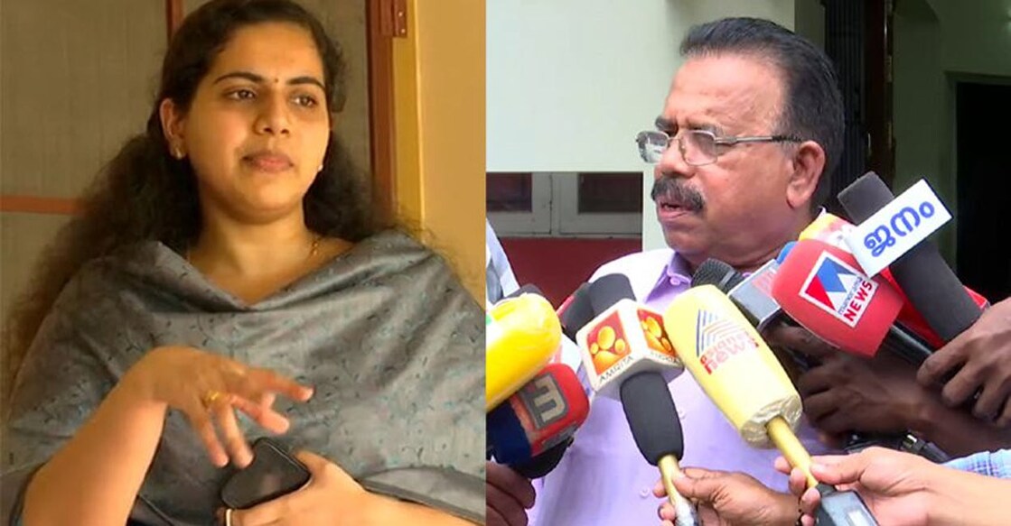 Arya Rajendran, Anavoor Nagappan | Video Grab: Manorama News Mayor Arya Rajendran, CPM District Secretary Anavoor Nagappan