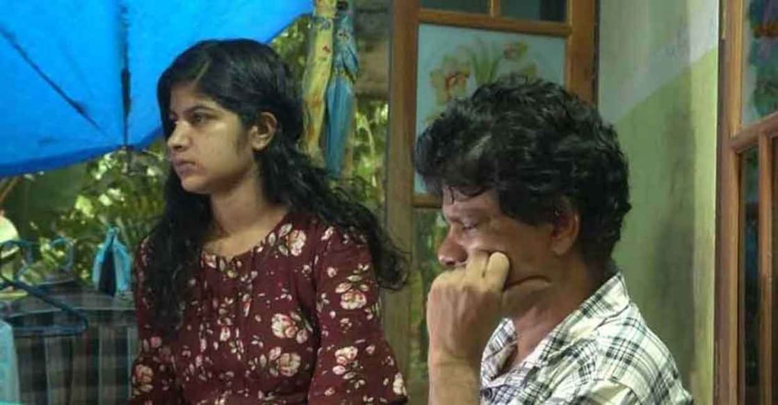 Prabitha's father and sister. Photo: Video grab/Manorama News