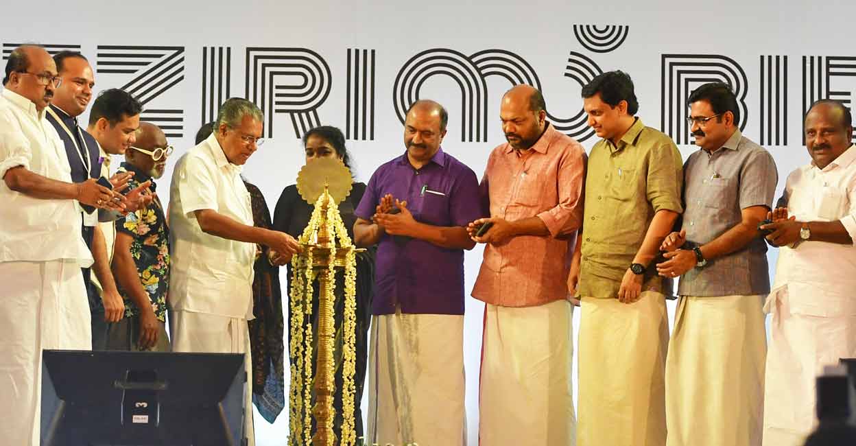 Kerala Chief Minister Pinarayi Vijayan inaugurates the fifth edition of Kochi-Muziris Biennale on Monday. Photo: Manorama