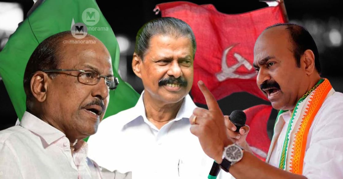 CPM, IUML PK Kunhalikutty, MV Govindan, VD Satheesan. Image: Onmanorama