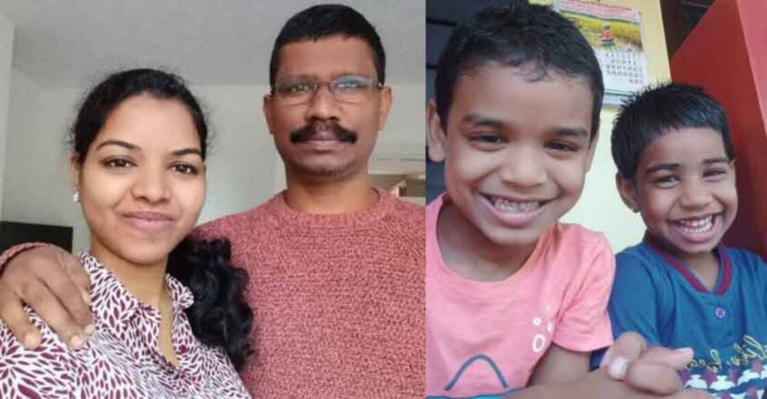 Anju (40), Chelevalan Saju (52), Jeeva (6) and Jhanvi (4). Photos: Special arrangement