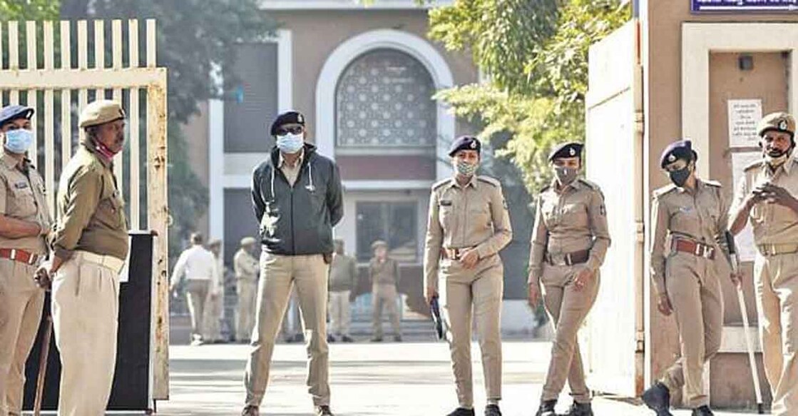 Security personnel outside the special court in Ahmedabad. (File photo | PTI)