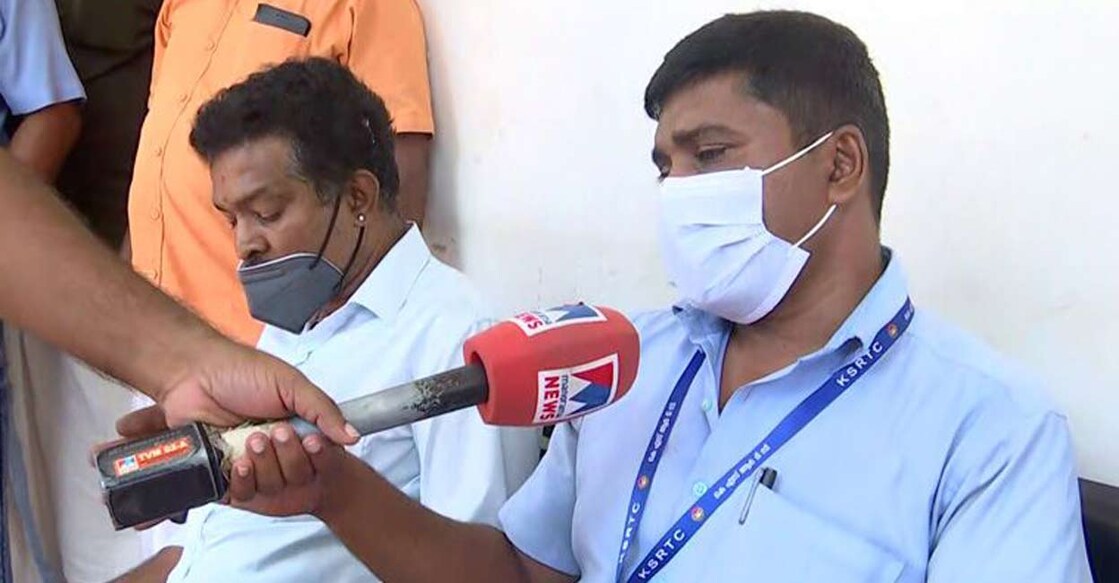 The protesters rounded up driver Saji and conductor Saravanabhavan after forcefully sending the passengers out.