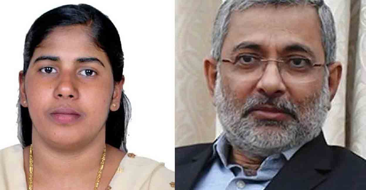 (Left) Nimisha Priya and (rightI Former SC Judge Justice Kurian Joseph.