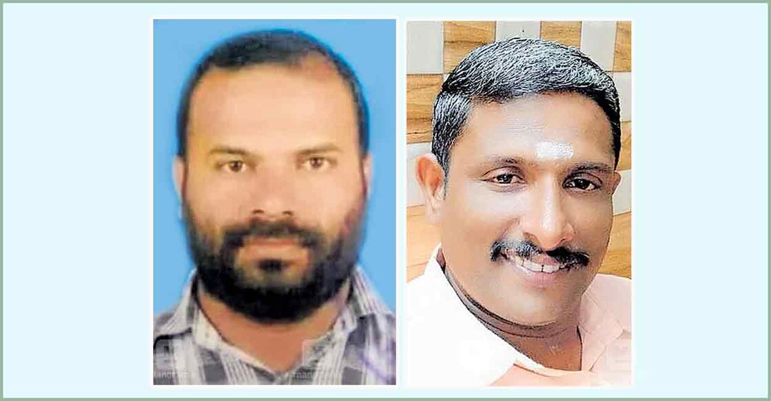 Slain SDPI leader Subair and RSS' Sreenivasan.