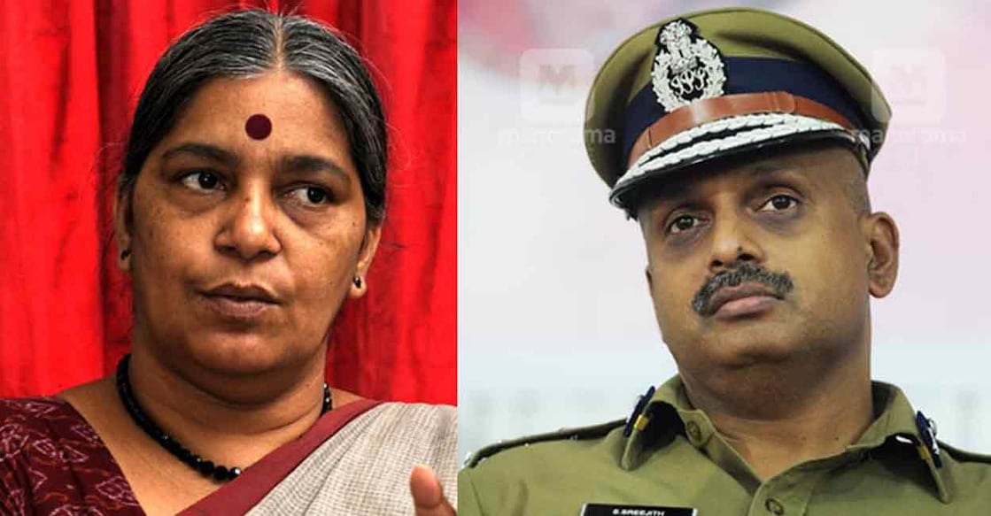 Annie Raja and S Sreejith IPS. Annie Raja and S Sreejith IPS.