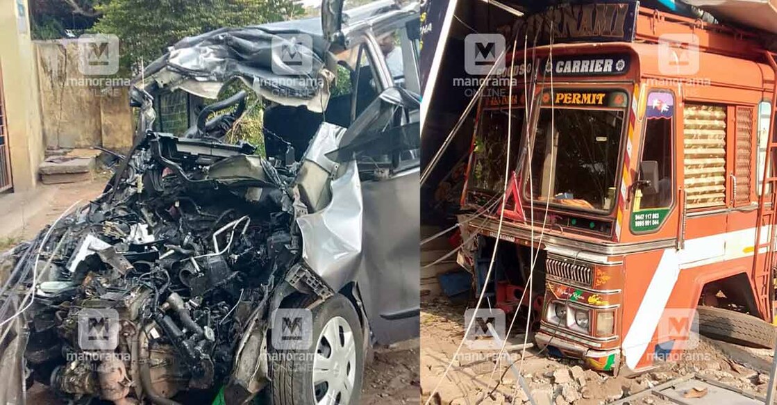 Four from Nedumangad killed in car-lorry crash at Ambalappuzha
