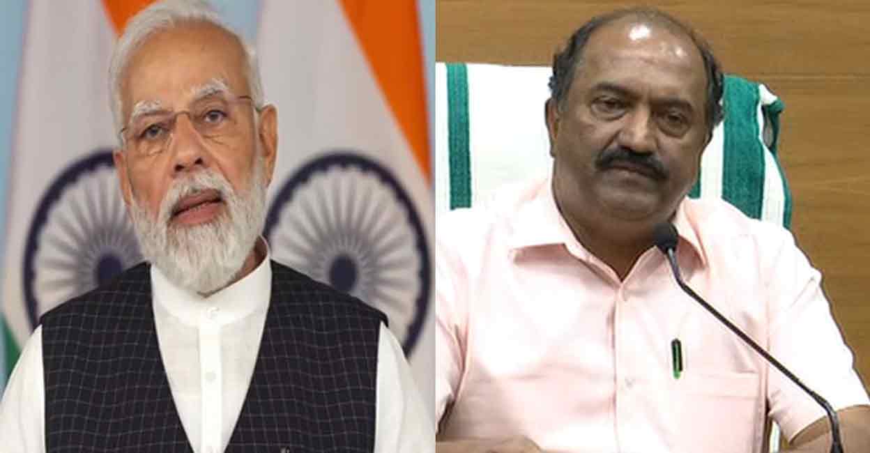 Prime Minister Narendra Modi and Kerala's Finance Minister KN Balagopal.