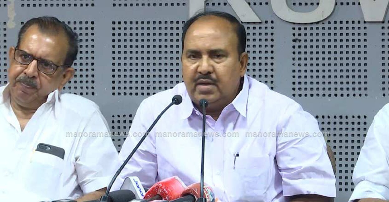 INTUC state president R Chandrasekharan. Screengrab/MMTV