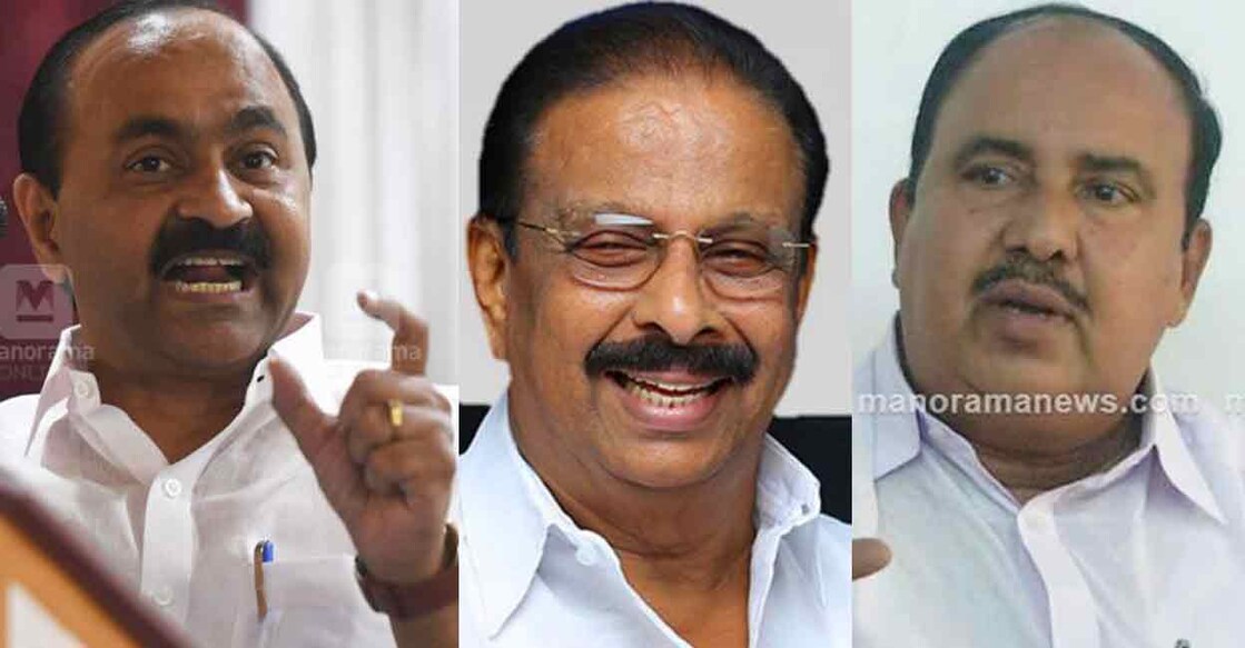 VD Satheesan, K Sudhakaran and R Chandrasekharan. L-R: VD Satheesan, K Sudhakaran and R Chandrasekharan.