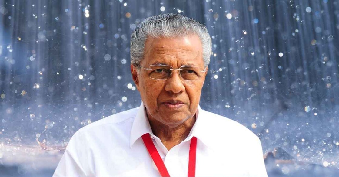 pinarayi-in-rain Kerala Chief Minister Pinarayi Vijayan
