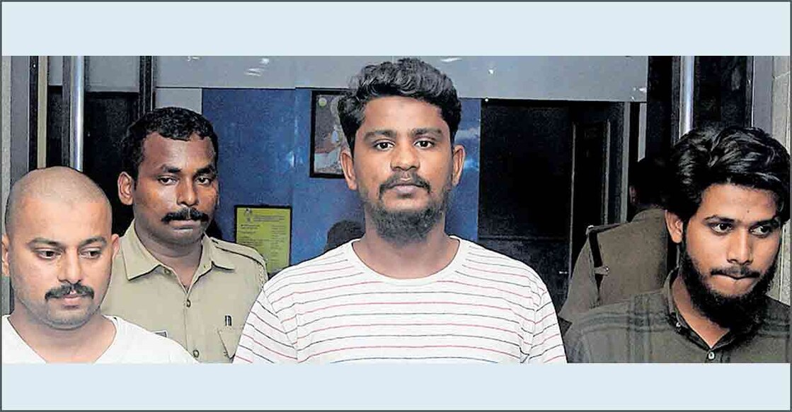 ആർഎസ്എസ് നേതാവ് ശ്രീനിവാസൻ വധക്കേസിൽ പിടിയിലായ നിഷാദ്, അബ്ബാസ്, അക്ബർ.  