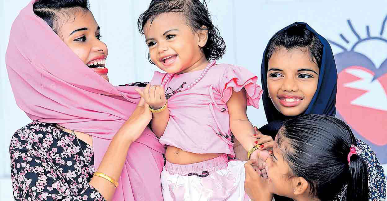 Siblings Suhada, Sidana, Shayifa and Fathima who had availed the healthcare services at a similar camp earlier were among those who attended.  Photo: Manorama