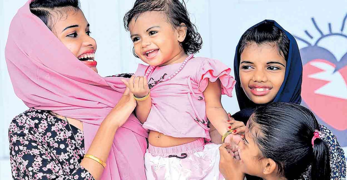 Siblings Suhada, Sidana, Shayifa and Fathima who had availed the healthcare services at a similar camp earlier were among those who attended.  Photo: Manorama