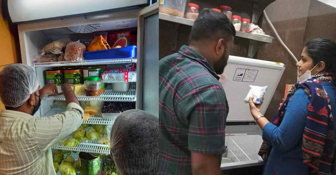 Food Safety Kerala officials inspect shops. Photo: Facebook/ @veenageorgeofficial