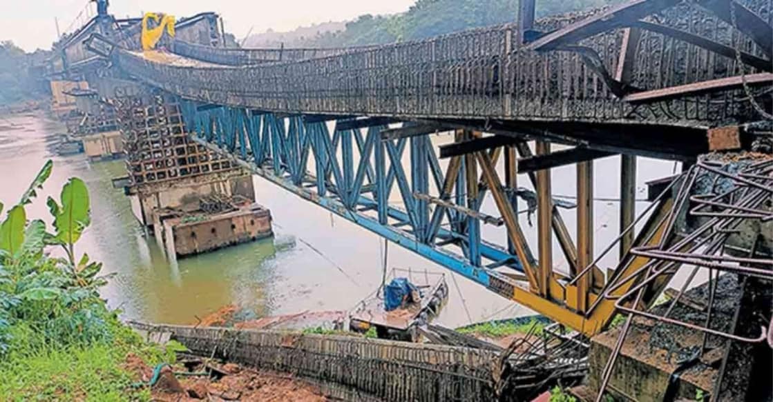 Koolimadu bridge PWD Secretary Ajith Kumar said that necessary action would be taken against those who were responsible for the incident on the basis of the inquiry report. Photo: Manorama Online