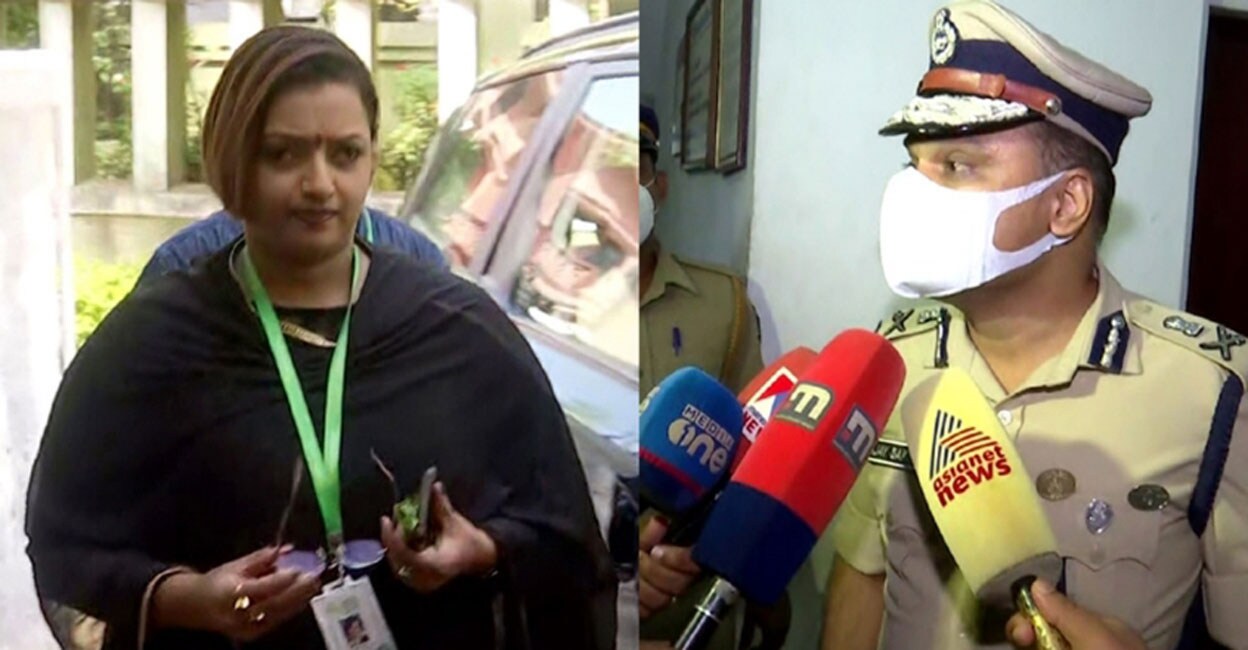 Swapna Suresh and ADGP (Law & Order) Vijay Sakhare.