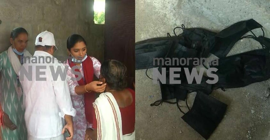 Officials ask public to replace black mask with yellow at Tavanur Central Prison ahead of Chief Minister's visit. Photo: MMTV/Screengrab