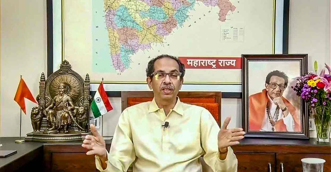 Maharashtra CM and Shiv Sena chief Uddhav Thackeray virtually addresses the people of the state, in Mumbai, Wednesday, June 22, 2022.  Photo: Screengrab/Facebook Live