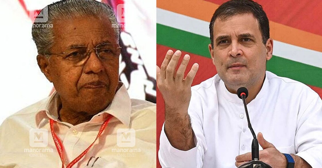 Kerala CM Pinarayi Vijayan and Congress MP Rahul Gandhi.