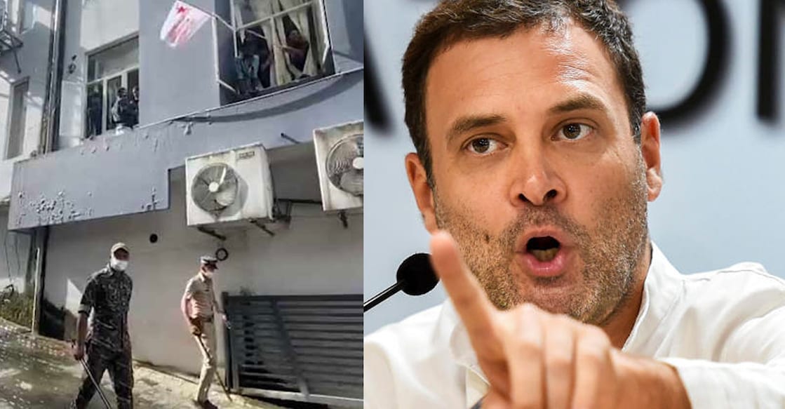 Rahul Gandhi A screengrab of SFI attack on Rahul Gandhi's (right) office at Kalpetta in Wayanad on Friday.