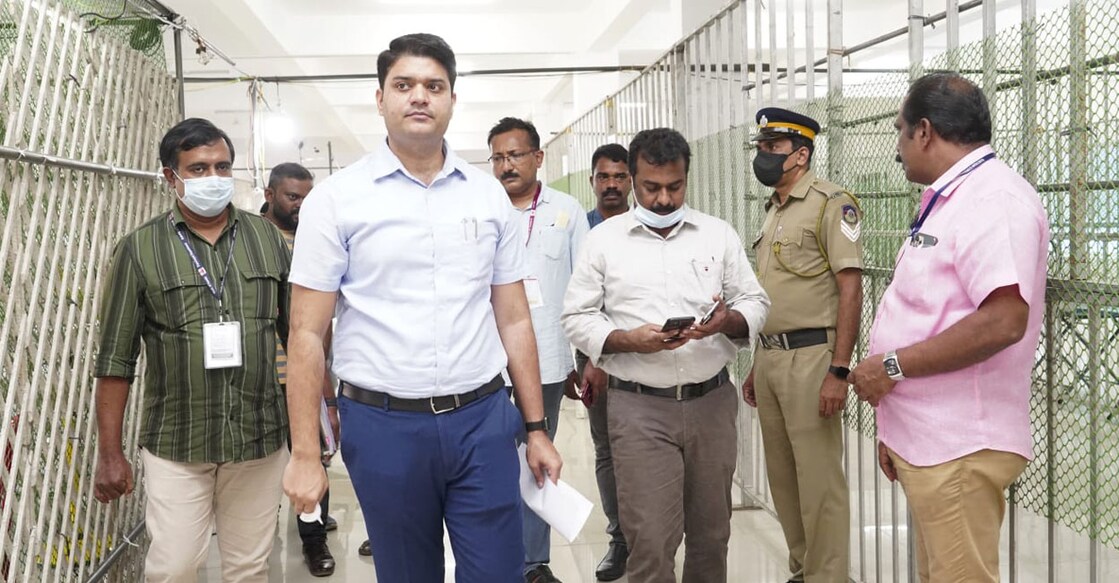Ernakulam District Collector Jafar Malik Ernakulam District Collector Jafar Malik visits the counting station at Maharaja's College on Thursday. Photo: PRD