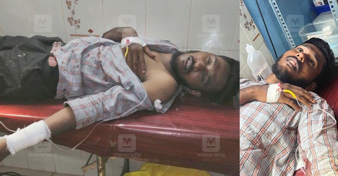 Rafnas admitted to a hospital in Kozhikode after slashing his wrist on Thursday. PHOTO: Manorama