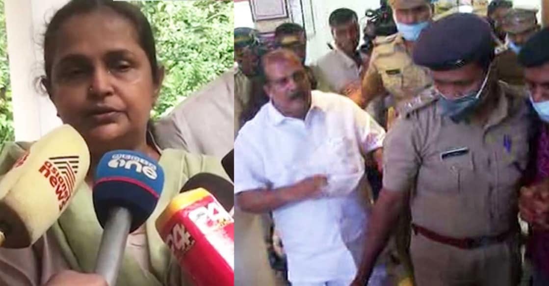 PC George's (right) wife Usha George addressing the media on Saturday. 