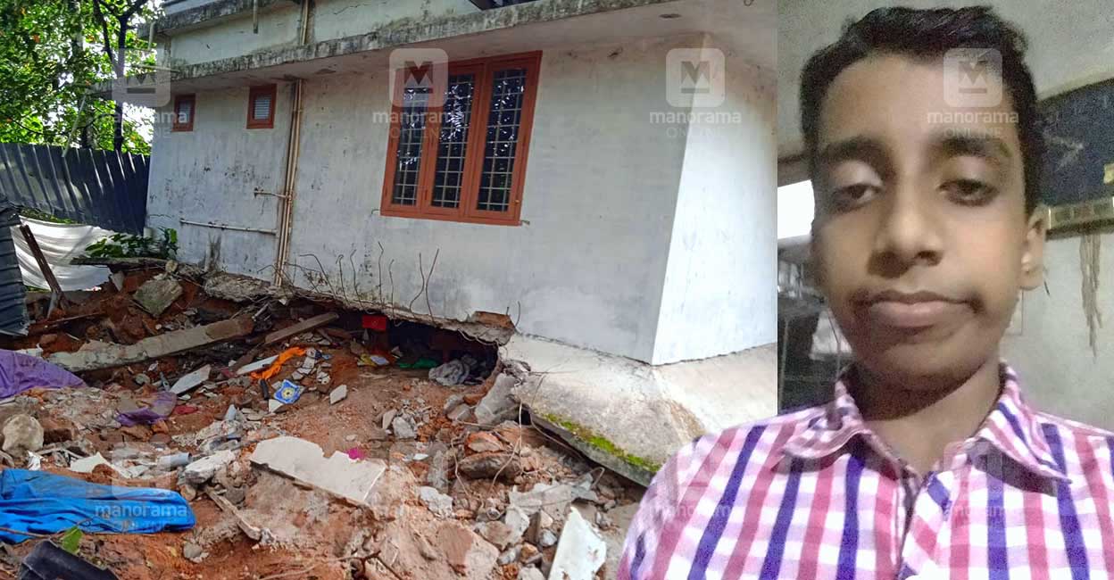 1. പെരുമ്പാവൂരിൽ ഇടി​ഞ്ഞുതാണ വീട്. 2. ഹരിനാരായണൻ നമ്പൂതിരി