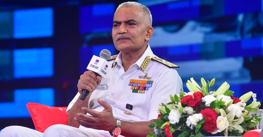 Naval Chief, Admiral R Harikumar at the Manorama News Conclave at Hyatt Regency in Thrissur on Saturday. Photo: Vishnu V Nair