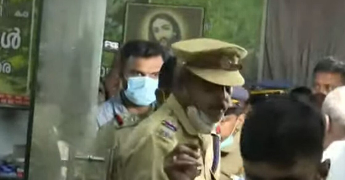 The accused, Shine Ninan being arrested from his house at Kooroppada in Kottayam on Thursday.