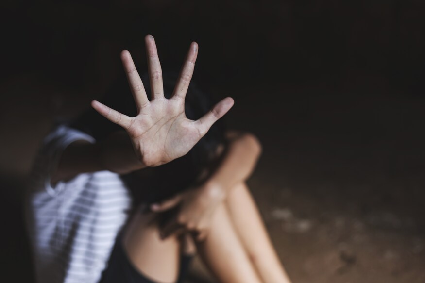 traumatized children concept. stop violence and abused children.