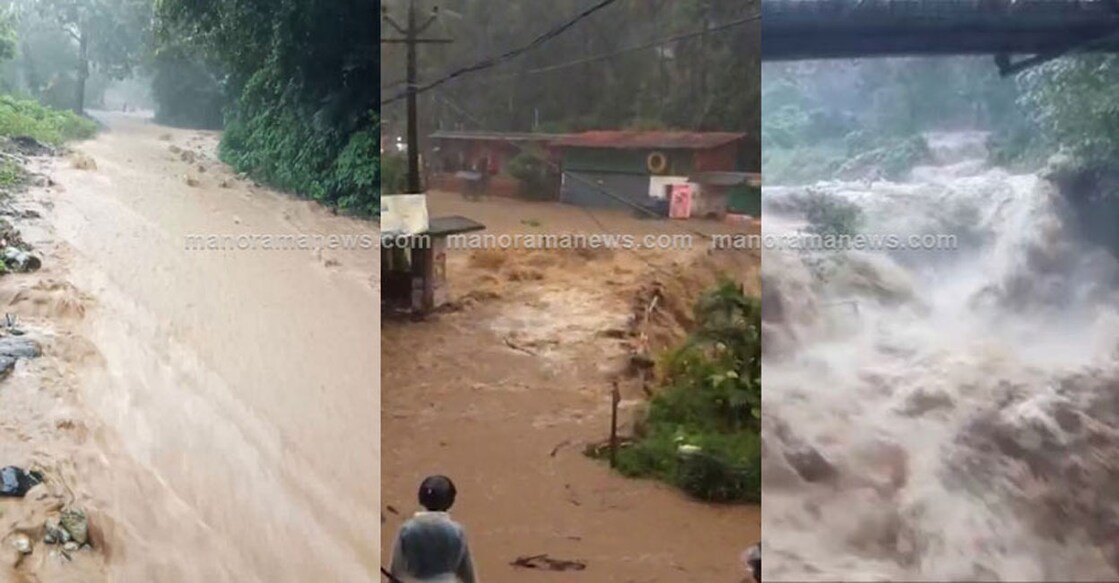 Screenshots of flooding at various places in Kozhikode and Malappuram on Saturday. 