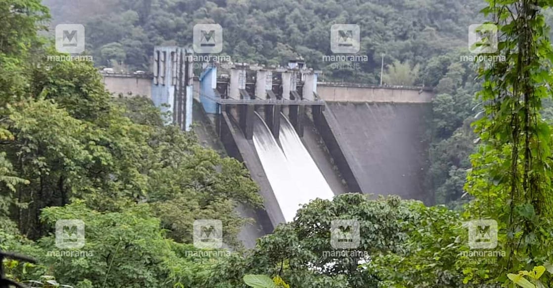 Shutters of Idamalayar dam raised on Aug 8, 2022. Photo: Josekutty Panackal/Manorama