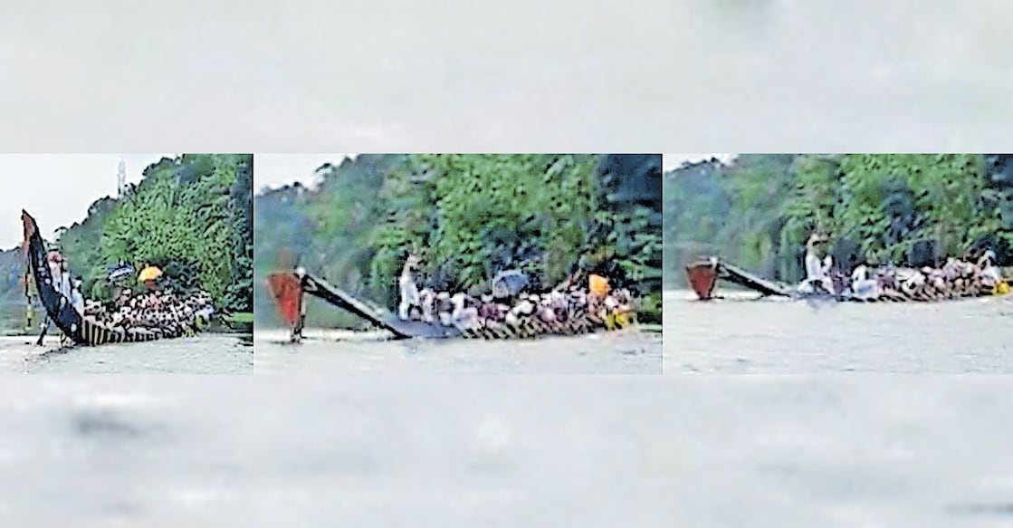 A video grab of Chennithala Palliyodam accident. Photo: Manorama News.