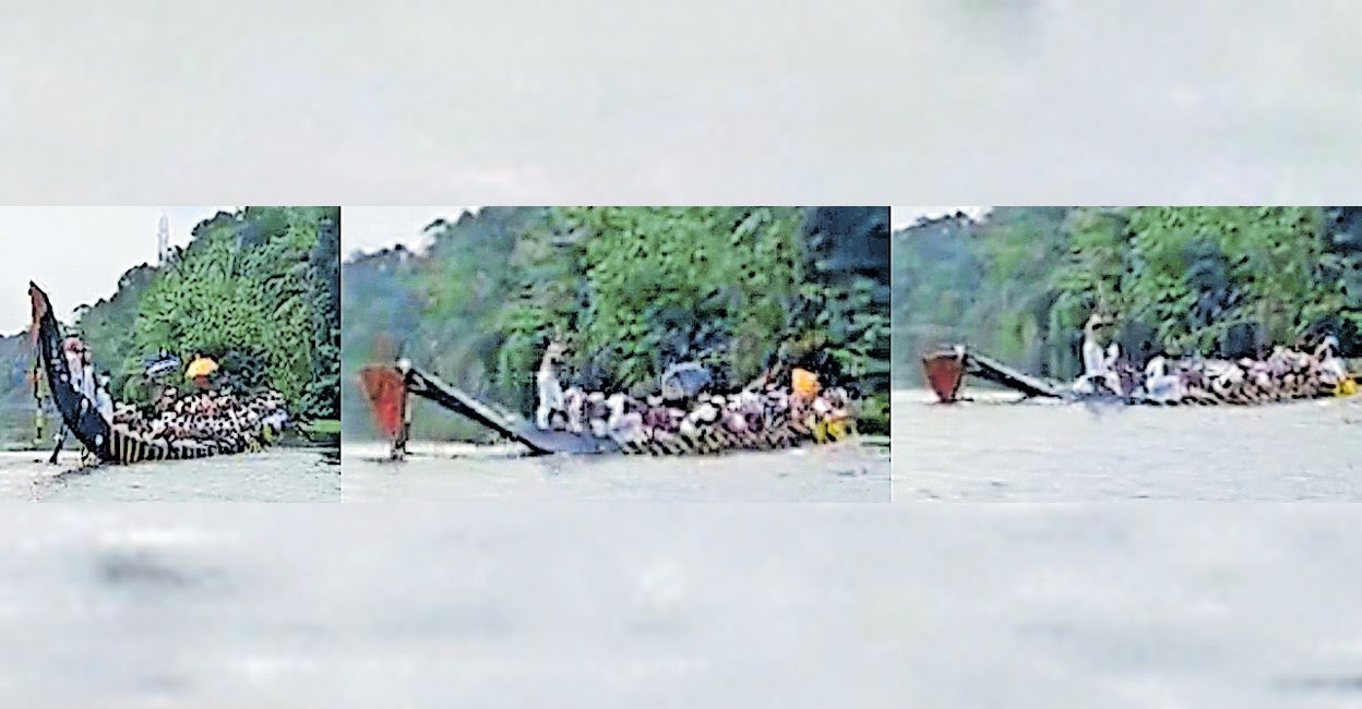 A video grab of Chennithala Palliyodam accident. Photo: Manorama News.