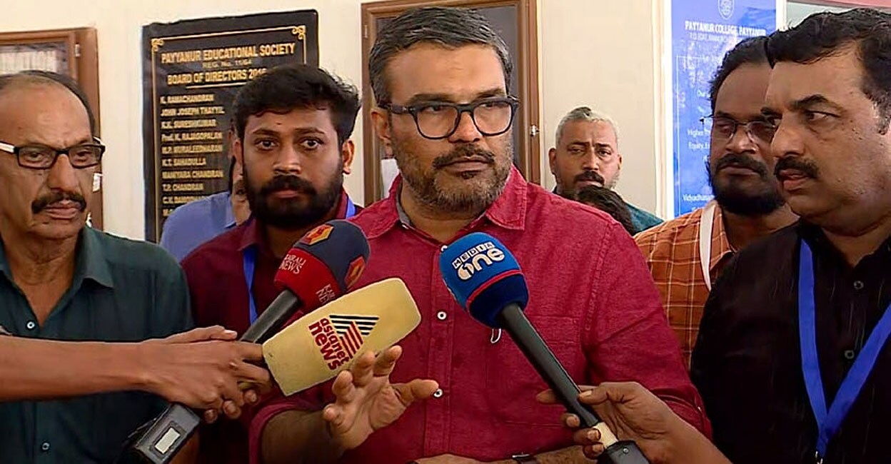 Minister for Local Self-Governments MB Rajesh speaking to the media at Kannur.