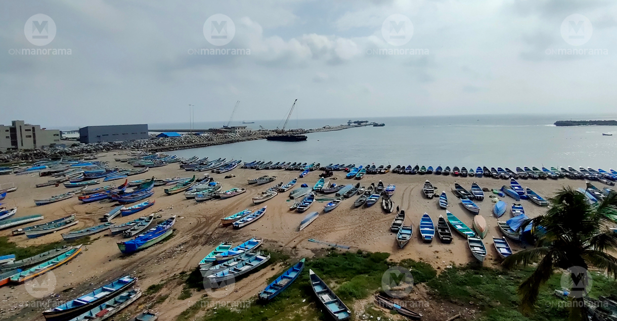 Vizhinjam International Seaport Limited under construction. File photo: Manorama