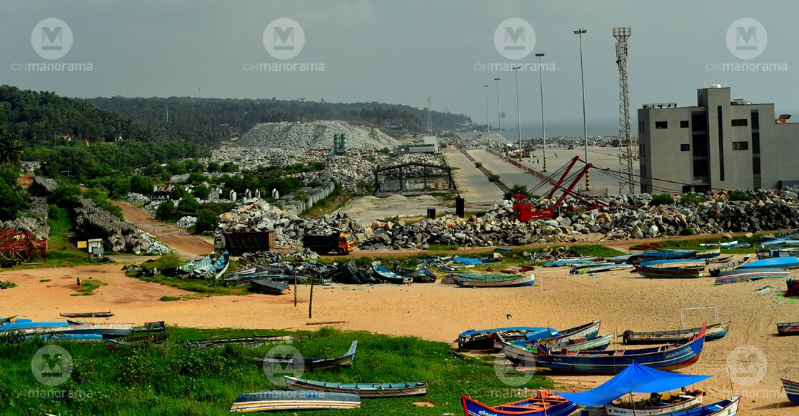 Vizhinjam International Seaport Limited under construction. File photo: Manorama