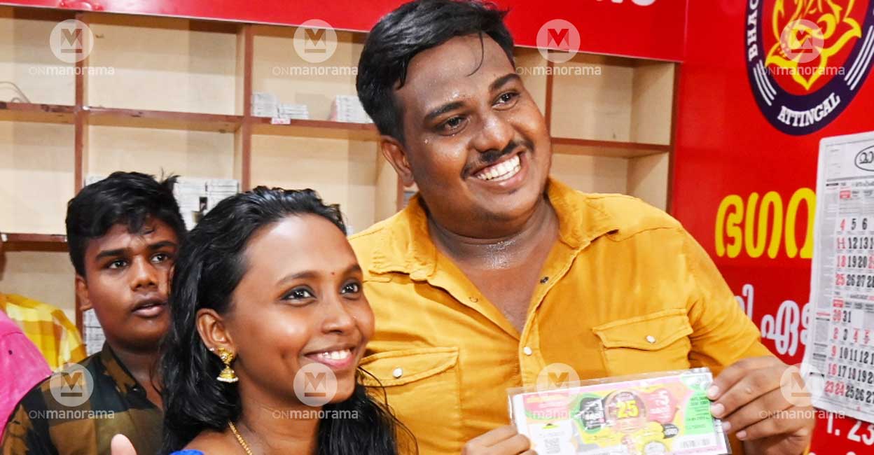 anoop-onam-bumper-winner Anoop with his prize-winning ticket. Photo: Manoj Chemancheri